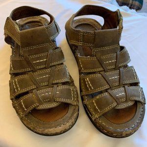 Rugged Terrain Women's Leather Open Toe Outdoor Fisherman Sandals Brown Size 9